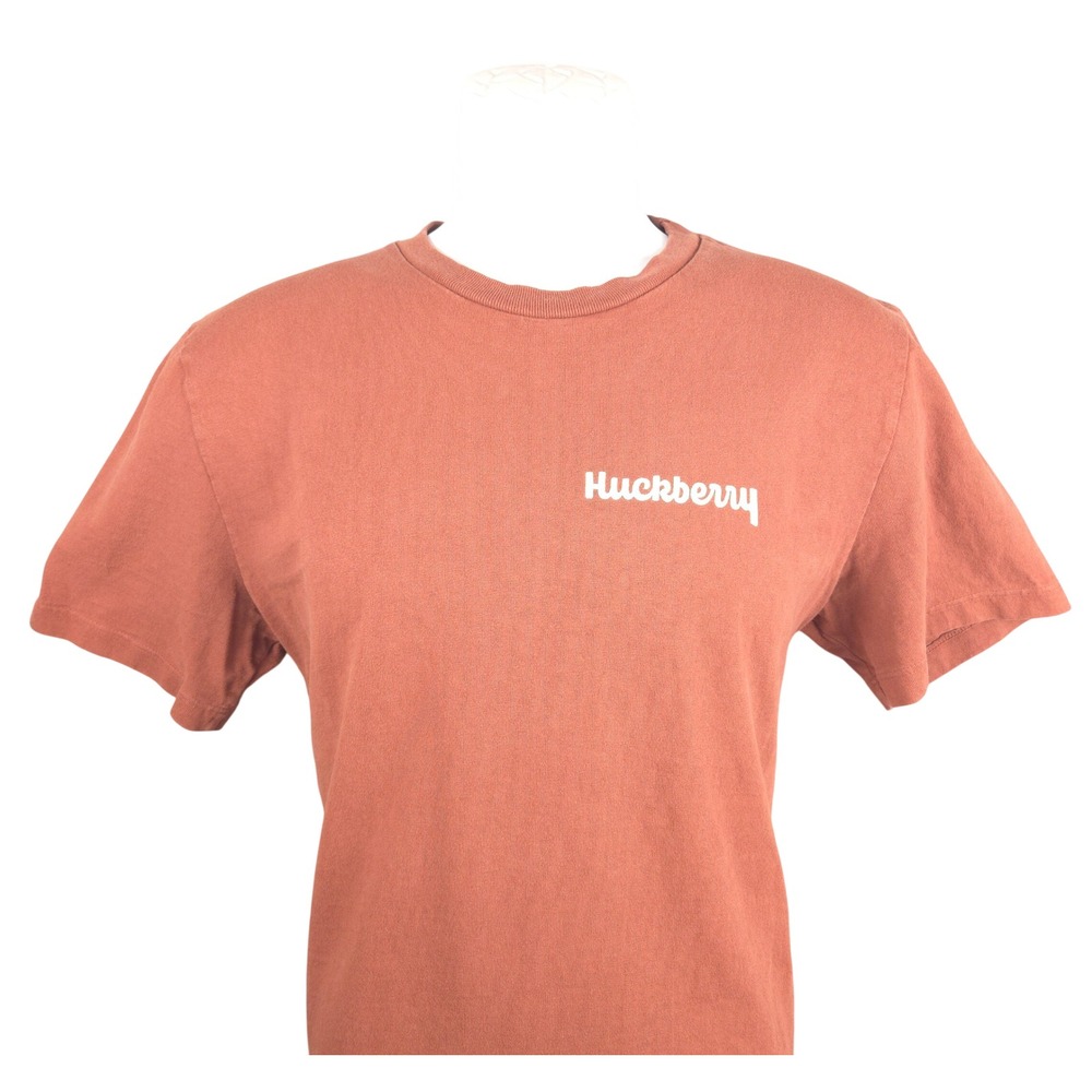 Huckberry Mens Cotton Short Sleeve Logo Graphic T-Shirt Clay Red Size Medium USA
